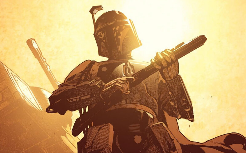 Boba Fett Holding Blaster — Brown
