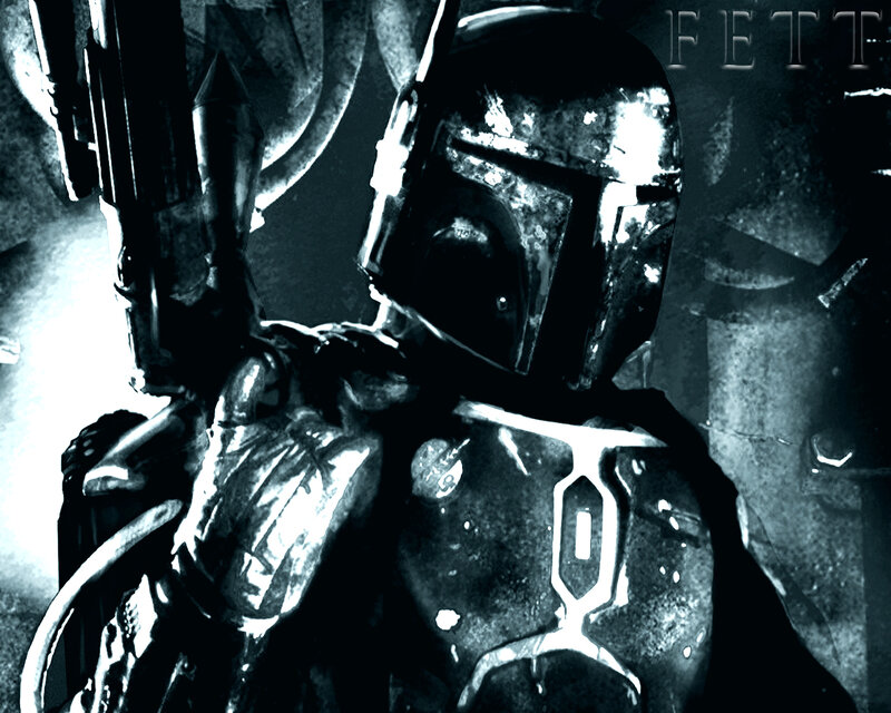 Boba Fett in Armor — Black, Dramatic, Digital Art