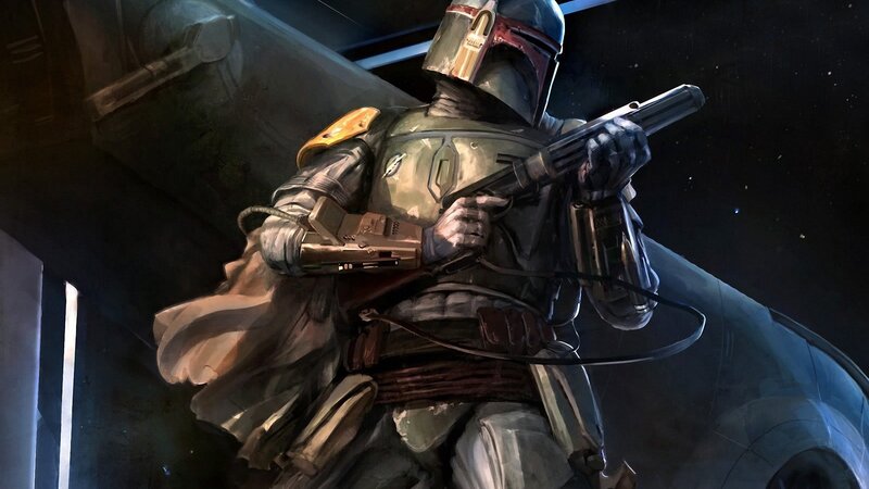 Boba Fett in Armor — Gray, Dramatic, Night