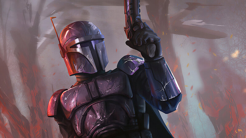 Boba Fett in Armor — Purple, Dramatic