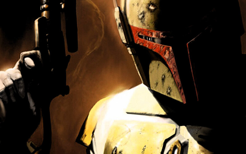 Boba Fett in Armor — Yellow, Dramatic, Digital Art, Blaster
