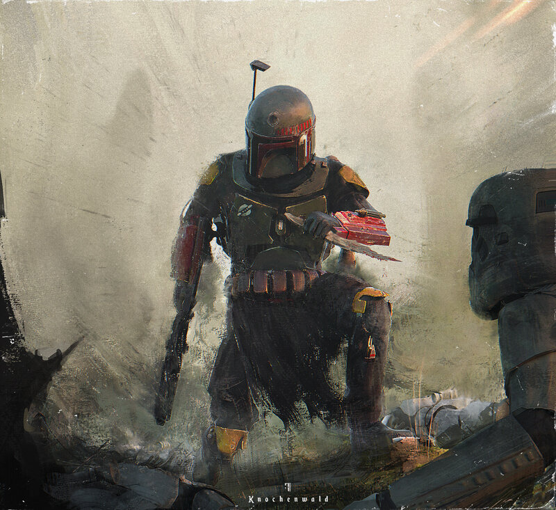 Boba Fett in Combat — Gray