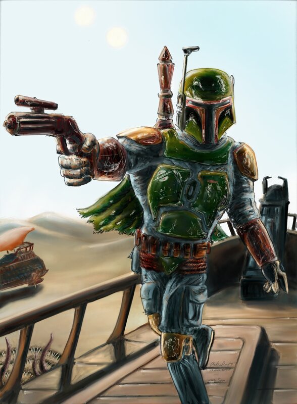 Boba Fett in desert combat