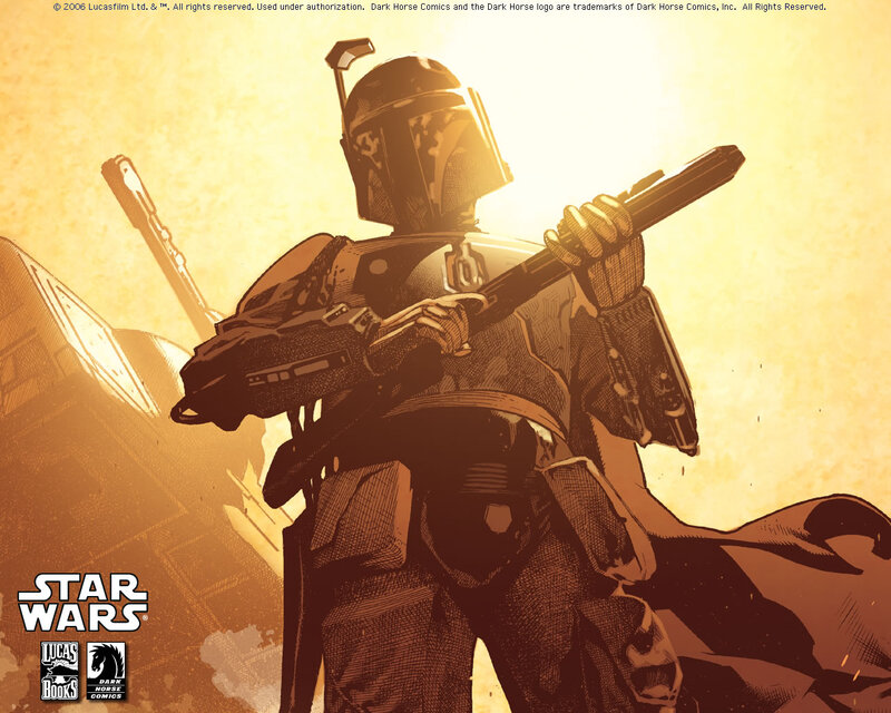 Boba Fett in golden light