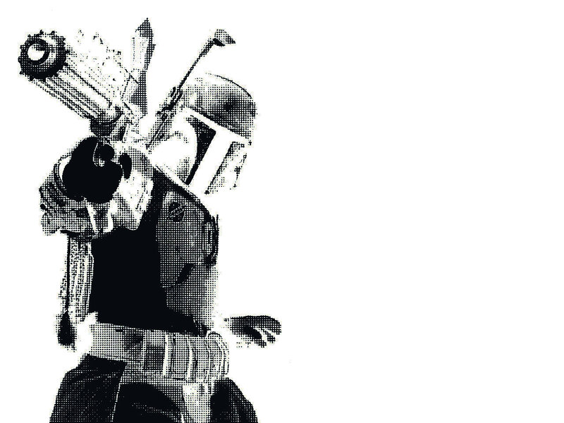 Boba Fett in halftone style