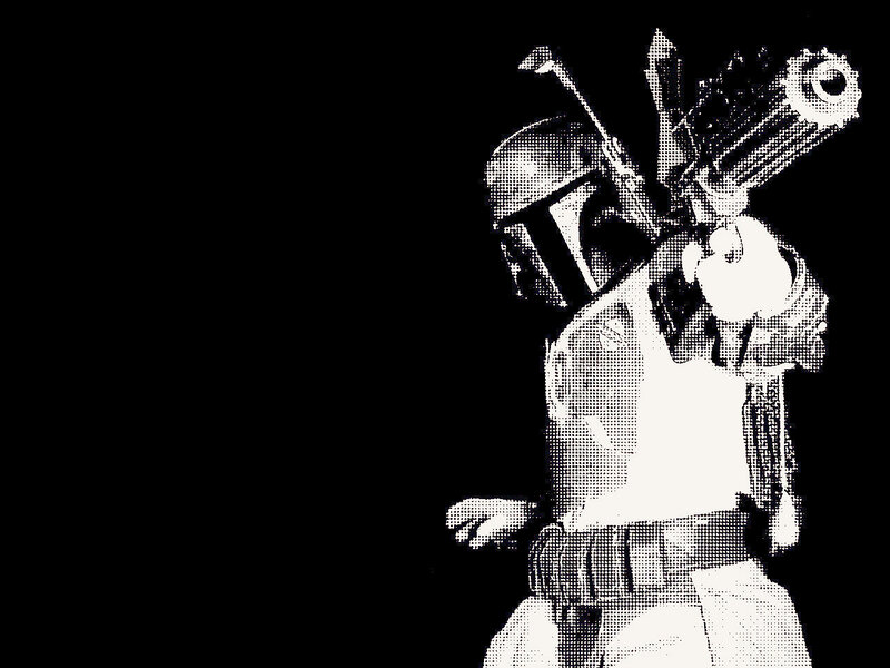 Boba Fett in halftone style