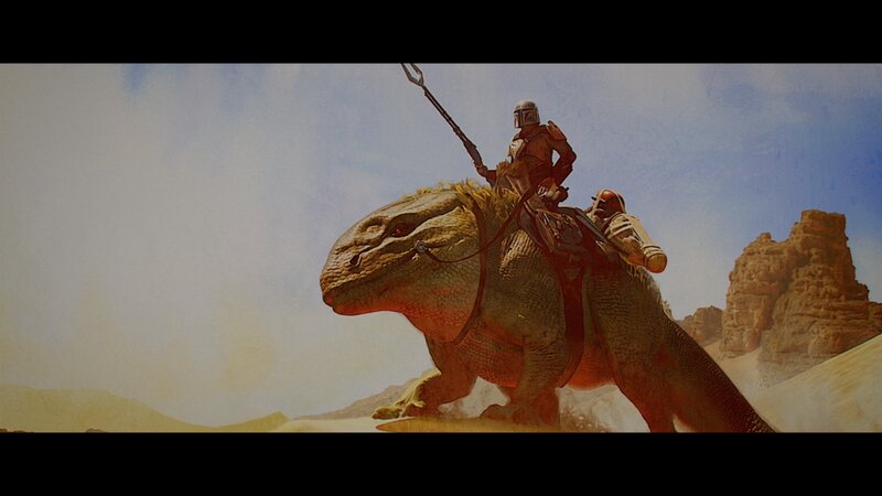 Boba Fett on Rancor — Brown, Dramatic