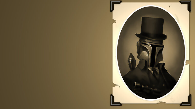Boba Fett portrait in top hat