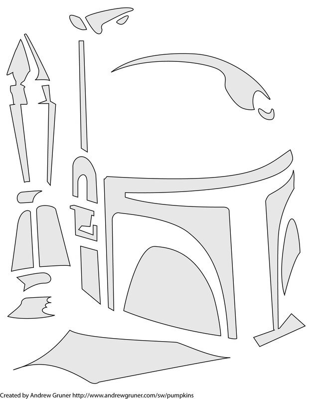 Boba Fett pumpkin stencil