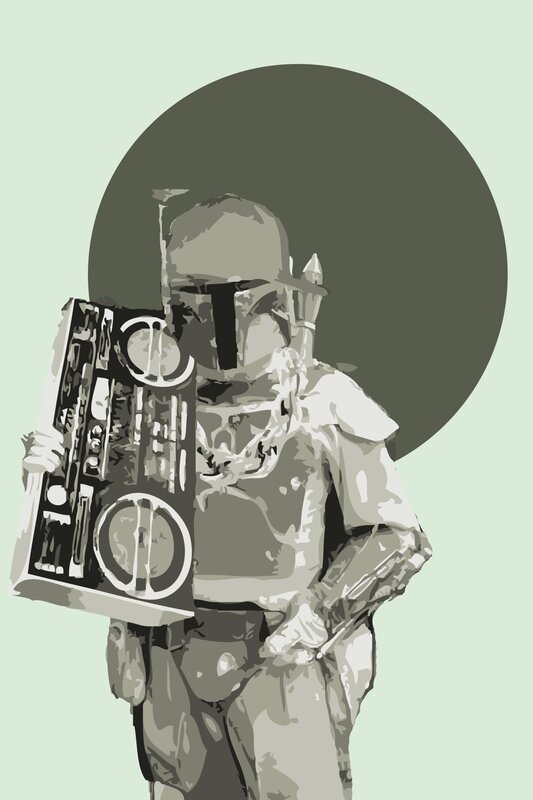 Boba Fett with boombox