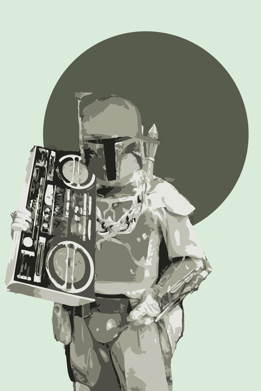 Boba Fett with boombox