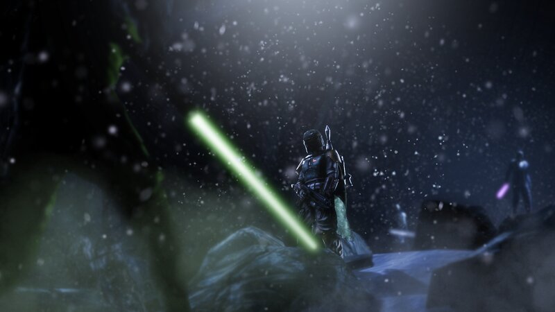 Boba Fett with Lightsaber — Black