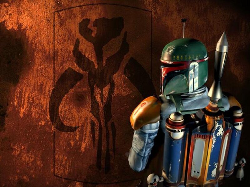 Boba Fett with Mandalorian symbol