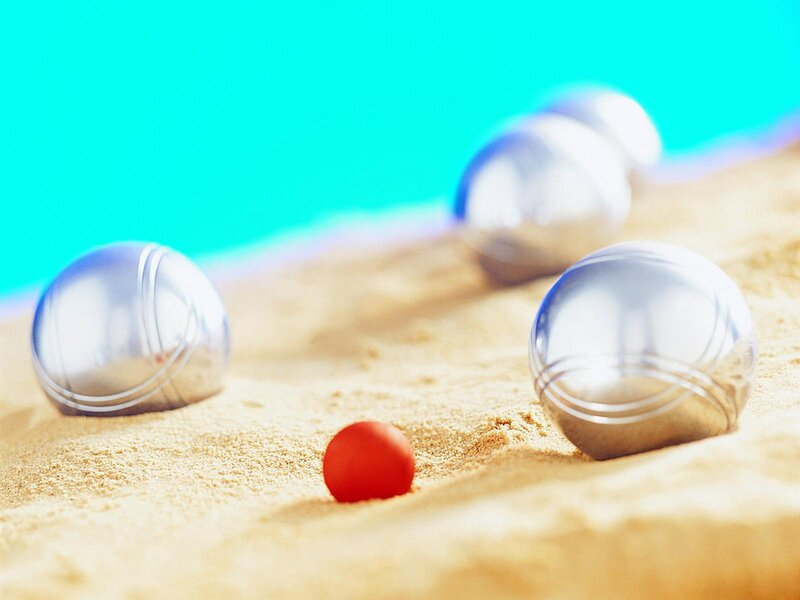 Bocce balls on the beach