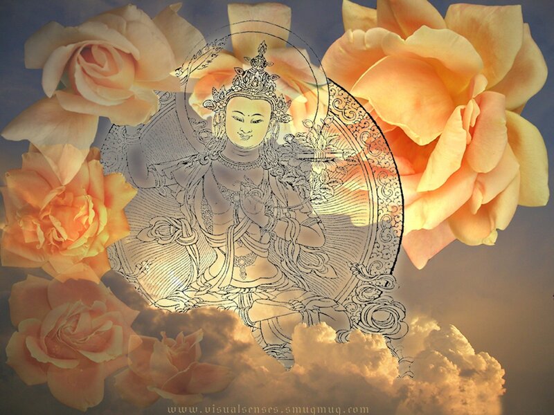 Bodhisattva with roses