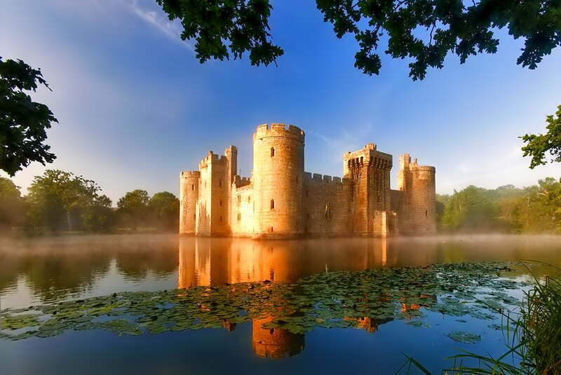 Bodiam Castle — Blue, Serene, Morning, Photograph