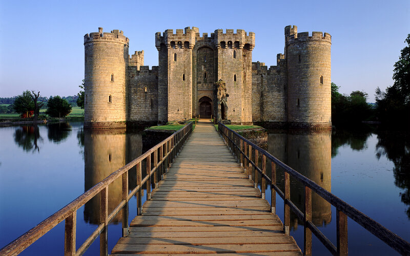 Bodiam Castle — Blue, Serene, Morning