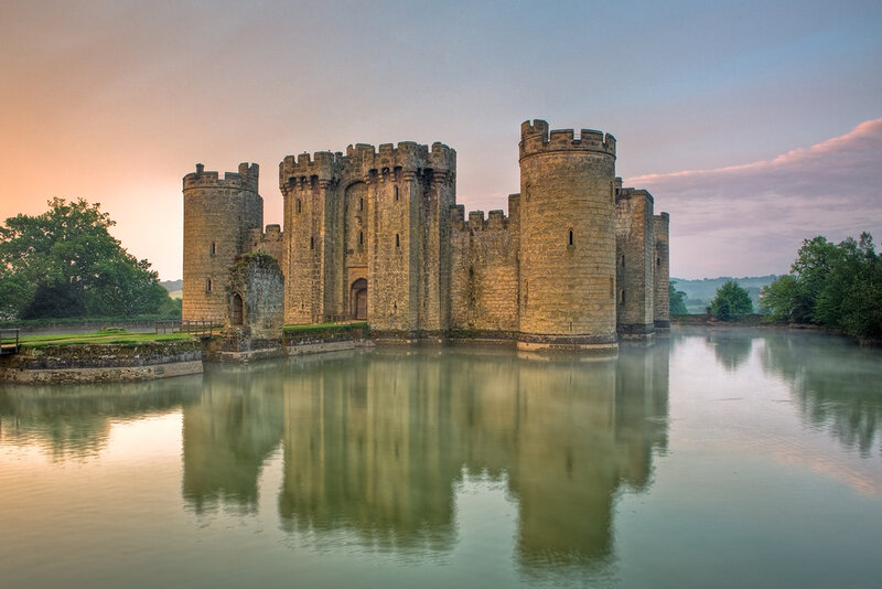 Bodiam Castle — Green, Serene, Sunset