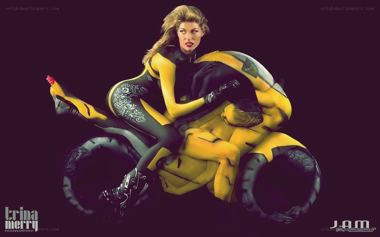 body-painted motorcycle duo