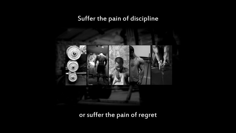 Bodybuilder in Gym — Black, Motivational