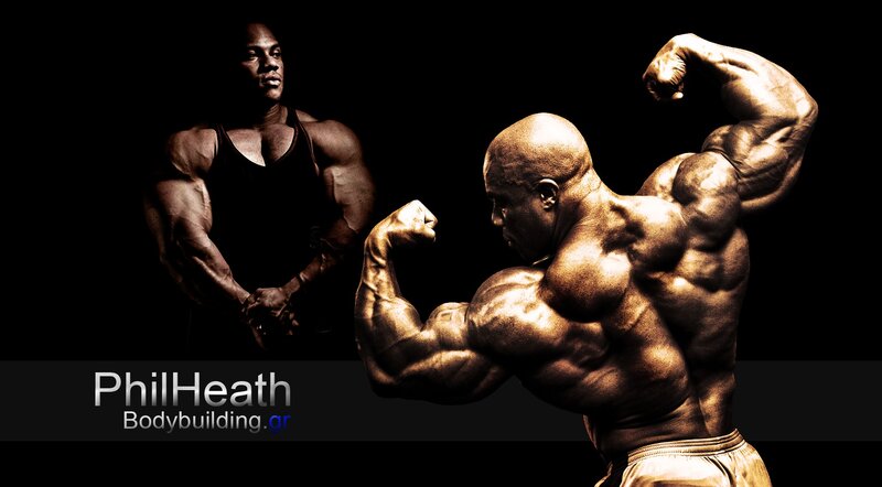 Bodybuilder Posing — Black, Dramatic, Photograph, Muscular Man, Black Background, Text