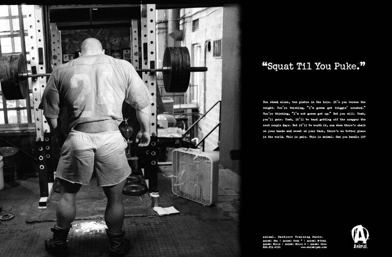 Bodybuilder Squatting