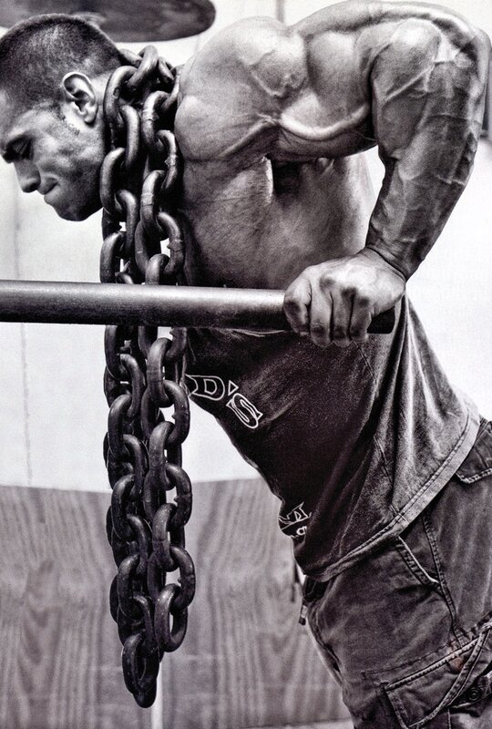 bodybuilder with chains