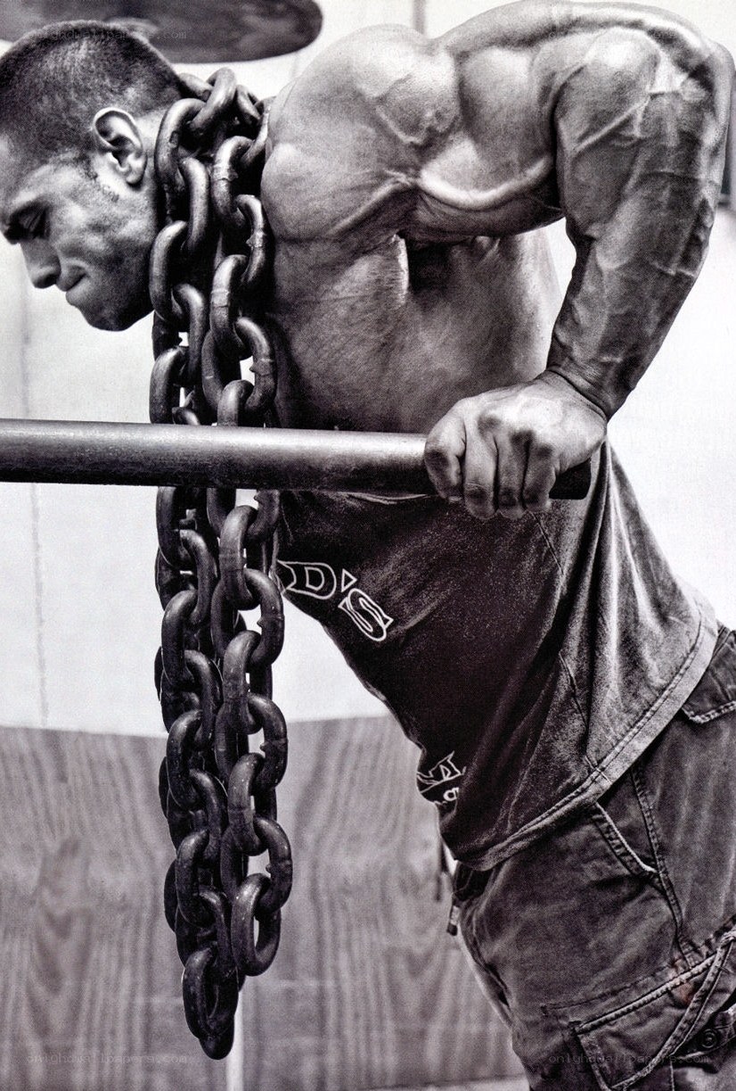 bodybuilder with chains