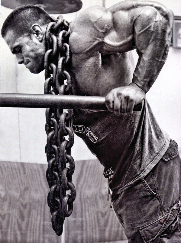 bodybuilder with chains