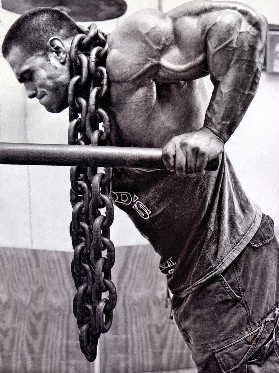 bodybuilder with chains