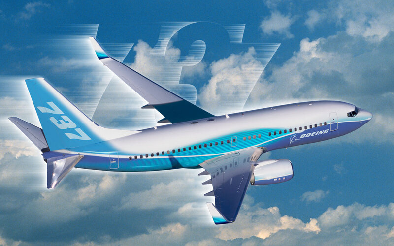 Boeing 737 Airplane — Blue