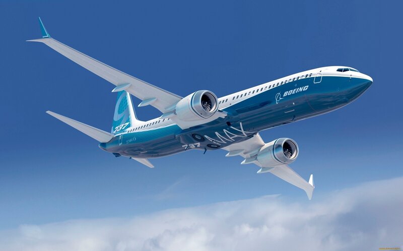 Boeing 737 MAX Airplane — Blue, Serene