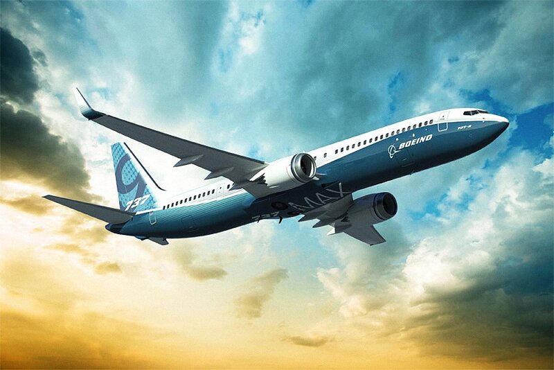 Boeing 737 MAX Airplane — Blue