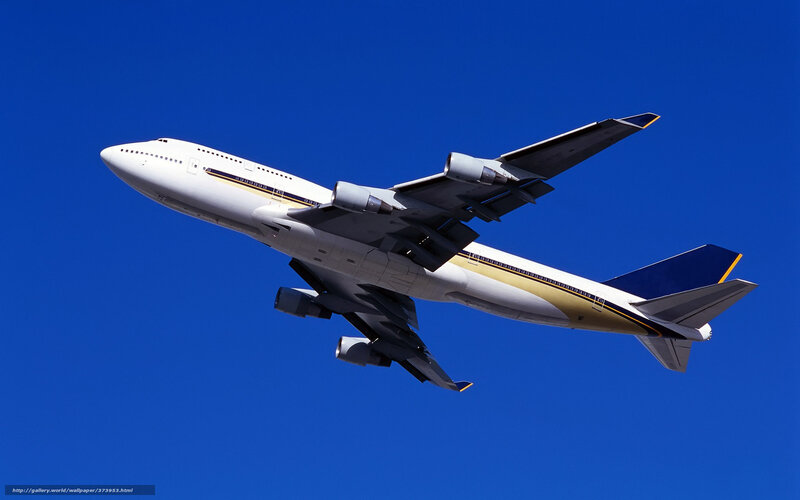 Boeing 747 Airplane — Blue, Clear, Afternoon