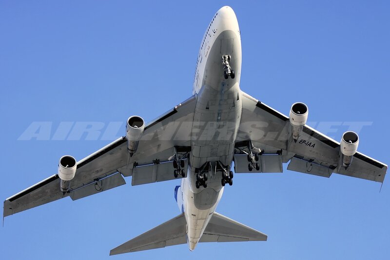 Boeing 747 Airplane — Blue, Clear