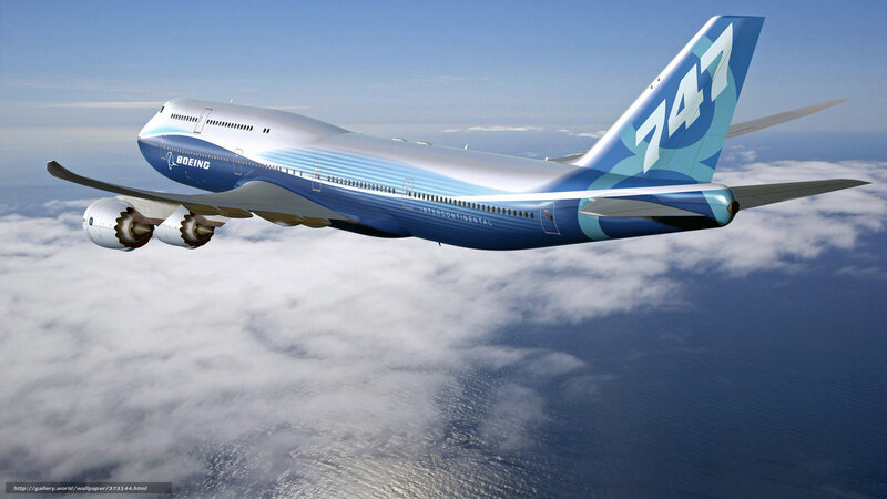 Boeing 747 Airplane — Blue, Serene, Afternoon