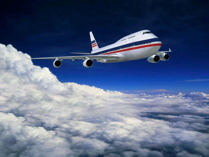 Boeing 747 Airplane — Blue, Serene