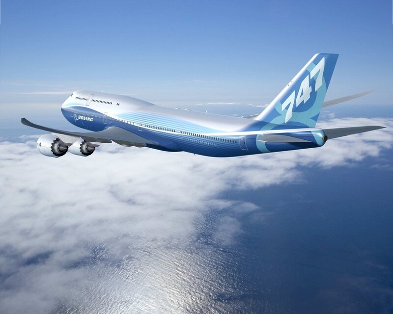 Boeing 747 Airplane — Blue