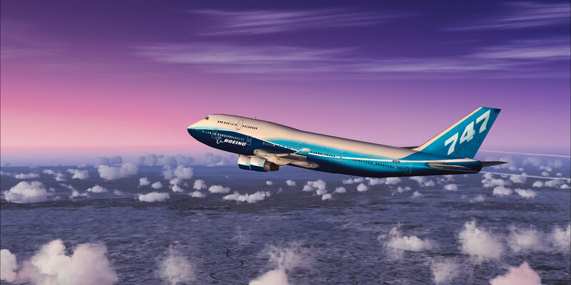 Boeing 747 Airplane — Purple