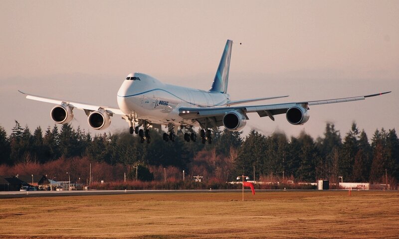 Boeing 747 Airplane — White, Calm