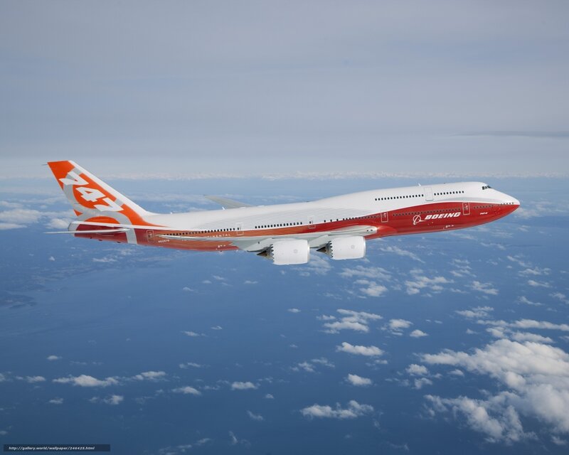 Boeing 747 Airplane — White, Serene