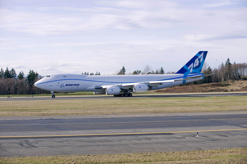 Boeing 747 on airport tarmac