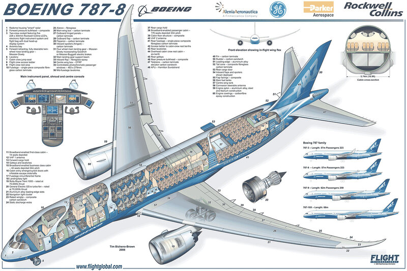 Boeing 787-8 cutaway diagram