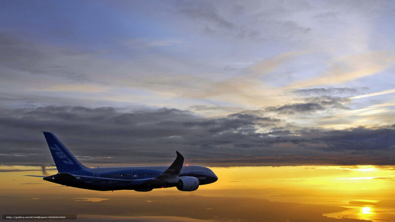 Boeing 787 Airplane — Blue, Dramatic