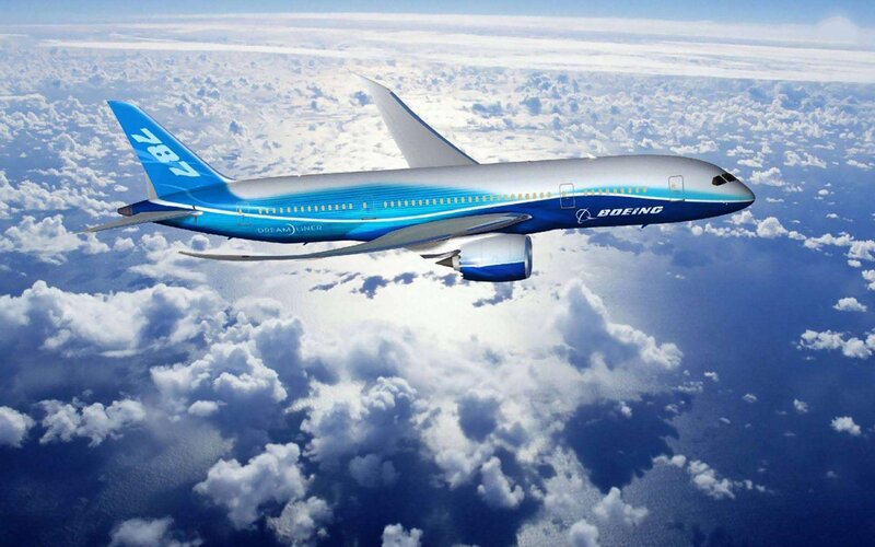 Boeing 787 Airplane — Blue