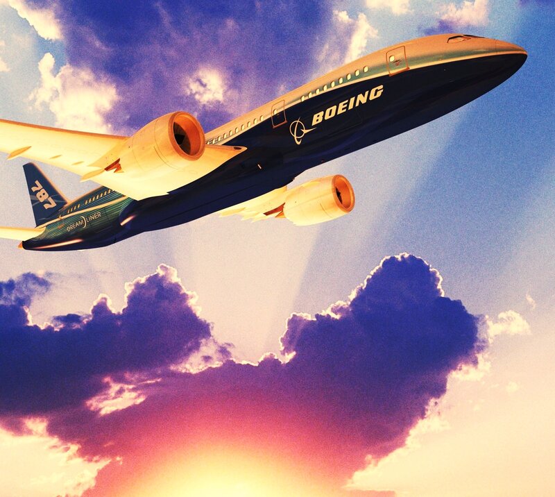 Boeing 787 Dreamliner — Blue, Dramatic