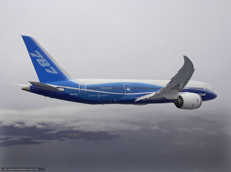 Boeing 787 Dreamliner — Blue, Serene, Photograph, Airplane, Clouds