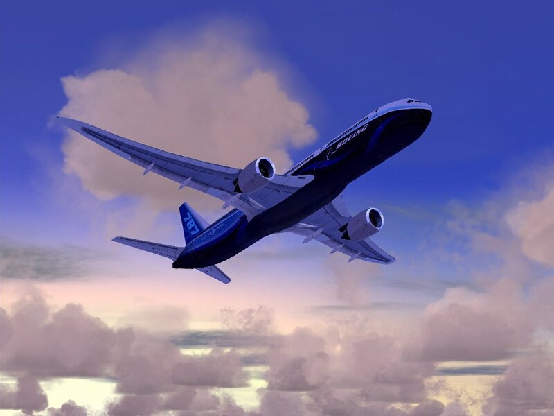 Boeing 787 in flight