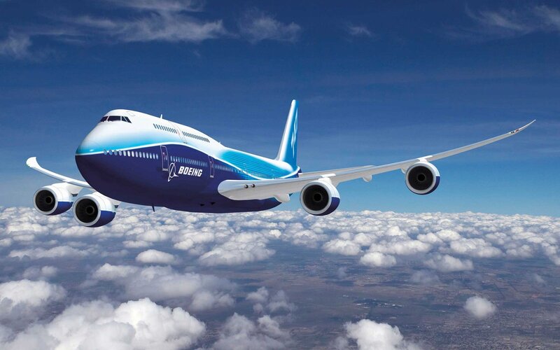 Boeing Airplane in Flight — Blue, Serene, Afternoon