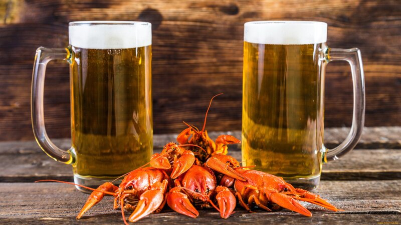 Boiled Crawfish and Beer — Brown